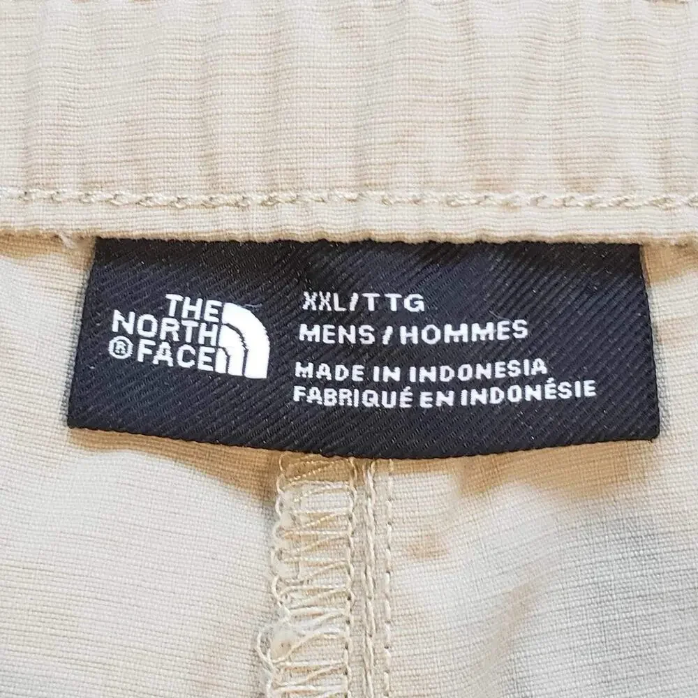 The North Face Shorts Mens Size XXL Tan Beige Hiking Nylon Flat Front